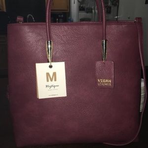 Miztique Wine Color 2 Way Tote Bag